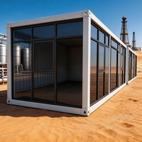 Casa Contenedor Desmontable de Ensamblaje Rápido con Muro Cortina de Vidrio, Edificio Modular Prefabricado para Uso Comercial y de Oficinas, Personalizable