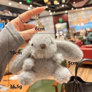 Cute Fluffy Plush Long Ear <b>Rabbit</b> <b>Toy</b> Keychain Children's Doll Machine Pendant Cartoon Plush Bunny Keychain - Product Image 6