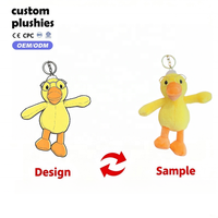 En gros, Porte-clés et Pendentif de Sac en Peluche Canard Mignon de Dessin Animé avec Lunettes, Adorable Ornement Animal, Cadeau