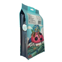 Différents types d'emballages : sacs vides à soufflets latéraux, pochettes en plastique imprimées, sacs à riz de 1 kg, 2 kg, 5 kg avec poignée