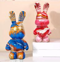 Figurine d'animal blanche pour l'art fluide, surface givrée, 23 cm/33 cm/53 cm de haut, embryon blanc pour l'art fluide DIY, lapin