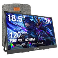 Tragbarer Monitor für Laptop 18,5 Zoll 120Hz 2K QHD IPS Externer Bildschirm 100% sRGB Display mit Klappständer