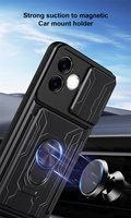 Étui de protection anti-rayures en TPU+PC avec protection coulissante pour appareil photo et support anneau multi-angles pour OPPO A6s Pro/F33 Pro/Reno 15F