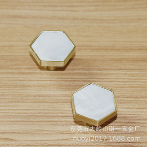 <b>Copper</b> Hexagonal Furniture Handle Minimalist Cabinet <b>Knob</b> Durable Geometric Design For Wardrobe And Cabinet - Product Image 1