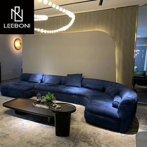 बैक्टर सोफे लक्जरी लिविंग रूम सोफे मखमली आधुनिक कोने 7 सीटर बड़े मॉड्यूलर u आकार वक्र - Product Image 3