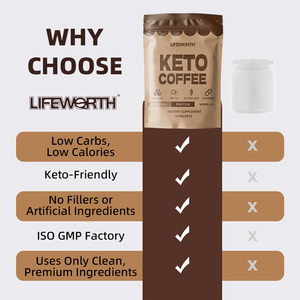 ライフワース ケトジェニックインスタントコーヒーミックス - 高性能エネルギー＆代謝サポート燃料 - Product Image 3