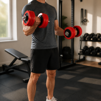 Ensemble d'haltères réglables en métal chromé avec barre et disques de poids rouges pour entraînement de force à domicile – Vente en gros, usine OEM