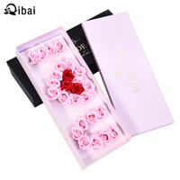Qibai Saint Valentin Surprise confession romantique de l'amour coffret cadeau Fête des mères préservé fleur fraîche cadeau boîte en carton