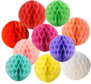 Fábrica Vendas Honeycomb Várias cores Enfeites De Natal Decoração Do Partido Lanternas Papel Honeycomb Ball