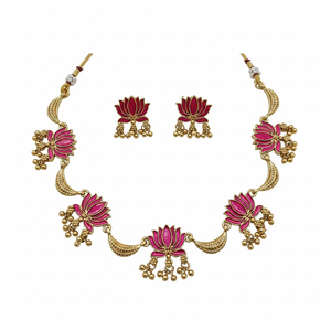 Women's Classic High Quality Rhodium <b>Gold</b> Plated Pearl Flower Choker Necklace <b>Set</b> Brass Zircon Pendant Earrings Wedding Party - Product Image 2