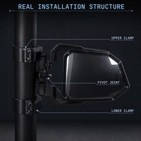 Rétroviseurs latéraux UTV à fixation modulaire pour ATV SxS, montage sur barre de protection, couleur personnalisée, emballage et impression de logo – Vente directe usine