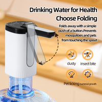 Pompe à eau électrique portative d'usine, distributeur de bouteille d'eau pliable rechargeable de type bouton