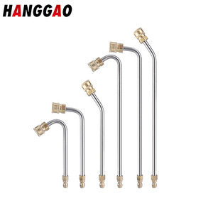HANGGAO Tuyau coudé haute pression pour lavage auto, raccord rapide 1/4, extension en acier inoxydable et laiton à 90 degrés pour machine de nettoyage - Product Image 1