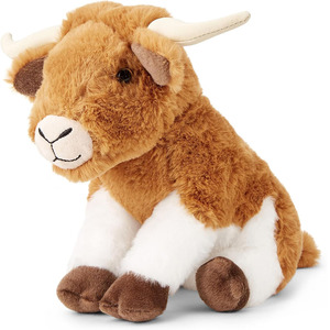 Peluche Longhorn Marron C046, Douce et Cuddly, 100% Polyester Recyclé, Animal en Peluche Rembourré, Vente en Gros, Vache Longhorn Personnalisée en Peluche - Product Image 1