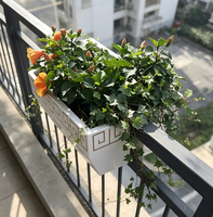 Jardinière en métal galvanisé antirouille à double pot, design simple, pour production sur mesure de balustrades