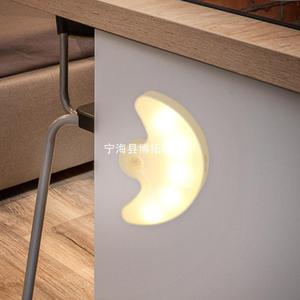 Moon Shape <b>Led</b> <b>Night</b> <b>Light</b> Warm White Sensor Control Battery Powered For Home Stairs Bedroom - Product Image 1