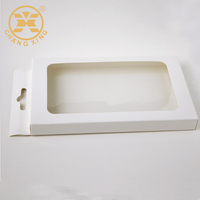 Boîte de rangement pliable pour téléphone portable, Logo simple, boîte d'emballage en Carton avec petite fenêtre transparente