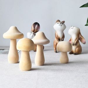 Manufacturer Wholesale Polished Wood <b>Mushroom</b> Crafts Natural Color Wooden Sculpture DIY Painting Toys Ornament - Product Image 4