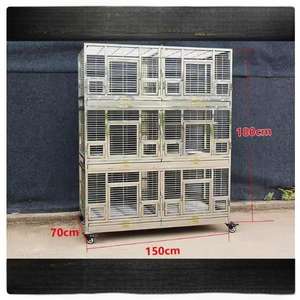 Grande volière d'extérieur de luxe avec artisanat de soudure complète, fils horizontaux en acier inoxydable, plateau en plastique pour le toit - Product Image 1