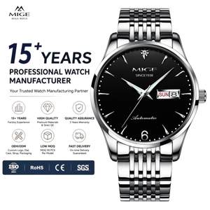 Reloj Mecánico de Acero Inoxidable Automático para Hombre, con Logotipo Personalizado OEM, 50 Piezas, Esfera Negra de 40 mm, Fecha de Zafiro, Estilo Ejecutivo - Product Image 1