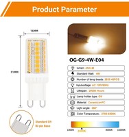 Bombillas LED G9 ETL/FCC OEM/ODM, Bombilla LED G9 sin parpadeo, Bombilla LED G9 de 4W tipo maíz, 110v-130v para lámparas colgantes