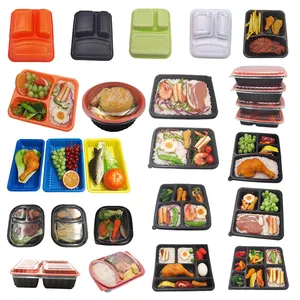 XIEFA Multi estilo personalizado reciclável PP PLA plástico comida caixa com tampa para a bandeja do recipiente para viagem