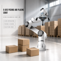 Robot Kolaboratif 6 Axis Picking and Placing Cobot Elfin5 dengan Gripper Onrobot, Beban Angkut 5kg untuk Otomasi Industri