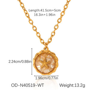 สร้อยคอจี้แฟชั่นฮาวายสำหรับผู้หญิงทำจากสแตนเลส316L 14K 18K - Product Image 6