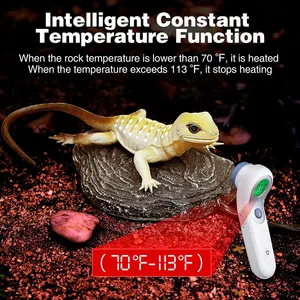 새로운 12W 7.1 인치 5.2 인치 온도 제어 지능형 테라리움 파충류 난방 바위 뱀 거북이 도마뱀