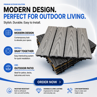 Dalles de terrasse extérieures modernes emboîtables 30x30cm, imperméables, écologiques, antidérapantes, ignifuges pour balcon et patio