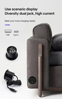 Chargeur de bureau USB-C XUDAN, prise de courant encastrée ronde pour meubles de bureau, pour canapé, pour utilisation en cuisine, prise USB de type C