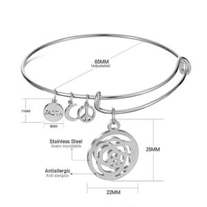 China Jewelry Wholesale Fashion 316L Stainless Steel <b>Bracelet</b> Brand Bangles With Laser Hollow Flower - Product Image 2