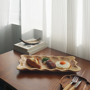 Bandeja Rectangular Hecha a Mano de Madera de Cedro, Color Natural, Diseño Sólido, Para Uso Doméstico, Regalo - Product Image 2