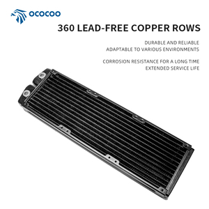 OCOCOO alimentatori industriali RC360T 360mm G1/4 '28mm di rame radiatore <span class=keywords><strong>dissipatore</strong></span> di calore di raffreddamento ad acqua con triplo ventole - Product Image 6