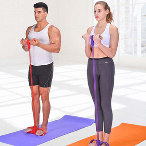 Venta al por mayor de entrenamiento en casa elástico para sentarse cuerda de tracción con pedal para Yoga Pilates bandas de ejercicio - Product Image 6