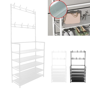 <span class=keywords><strong>Perchero</strong></span> de Pie Moderno de Metal de 60cm Estante para Colgar Ropa y Prendas con Organizador de Zapatos para <span class=keywords><strong>Entrada</strong></span> Recibidor Dormitorio - Product Image 2
