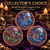 Pièce de monnaie d'imitation en cuivre pur 999 de 1 oz, électroplaquée, série Halloween, Dragon 3D en relief, couleur UV, artisanat métallique