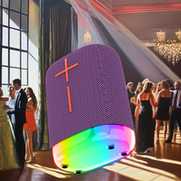 Gadget Teknologi Keren Baru untuk Speaker Nirkabel 5.3 Woofer 1 inci Tahan Air IPX4 Pencahayaan LED RGB Audio Super Bass Cerdas