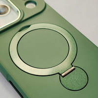Venta al por mayor de fábrica: Funda de silicona con soporte giratorio 360 grados y marco metálico esmerilado para iPhone 17, 16, 15 Pro Max, Plus, Mini