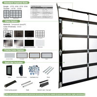 Puerta de Garaje de Vidrio de Vista Completa 16x7, de Aluminio con Rotura Térmica, Aislada, Seccional, Resistente a Huracanes e Incendios, OEM