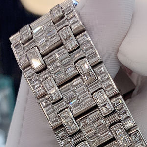 Bracelet de montre personnalisé CNC en or 9K-18K PP/RLX 22mm-Accessoires de montre de luxe incrustés de diamants cultivés en laboratoire - Product Image 1