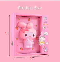 Personalizado Kawaii dibujos animados B6 Mini Squishy diario A5 Notebook Box Set PU cuero colorido impreso páginas estudiantes estrés alivio regalo