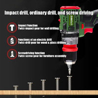 Perceuse sans fil professionnelle portable 160 Nm à couple élevé 3000 tr/min, outil de construction multifonction pour le travail du bois et du métal