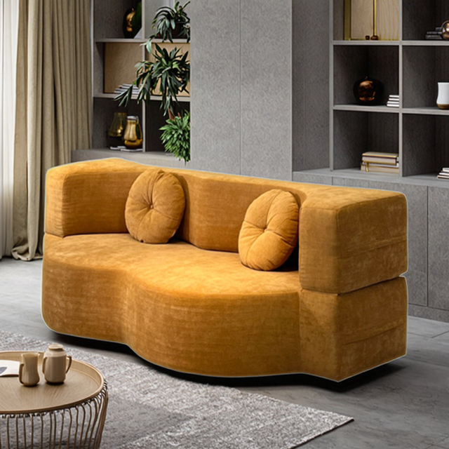 Modern Rectangle Fabric Design Comfortable Durable Extendable High-density Sponge Modular Vacuum Compression Lounge Sofa Set