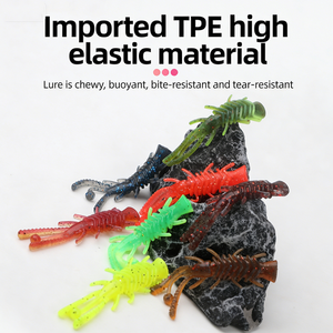 Leurre souple crevette en gros 6,3 cm <span class=keywords><strong>2</strong></span>,1 g, leurre souple crevette submergée, faux leurre biomimétique crevette, ver souple - Product Image 4