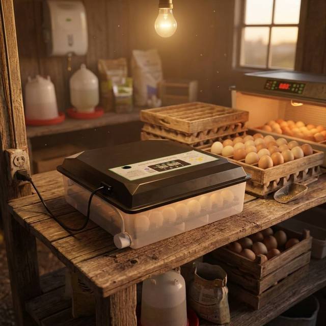 Black Automatic 64-Egg  Electric Incubator for Chicken/Duck/Quail Eggs High Hatching Rate