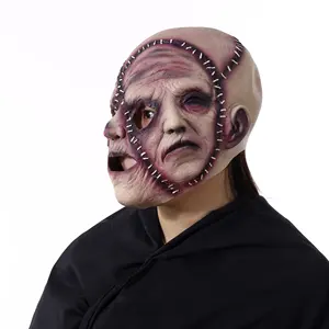 Top Quality Halloween Latex Mask Cosplay Soft Horror Full 3 Face Horrific Zombie Headgear