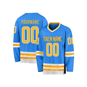 Kaos Pria Rugby Amerika Lengan Panjang Motif Bebek Kuning untuk Hoki Es, Bahan 400g+, Desain Lintas Negara Eropa-Amerika - Product Image 2