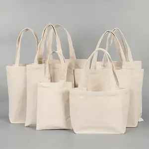 可重复使用的空白DIY重棉帆布购物杂货手提袋肩部小载体可折叠环保定制手提袋