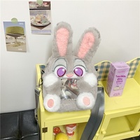 Nouveau Sac à Dos Bandoulière en Peluche Stéréo Unisexe pour Téléphone Portable, Motif Dessin Animé Nick et Judy, Doux et Mignon, Réglable, Emballage en Maille JK